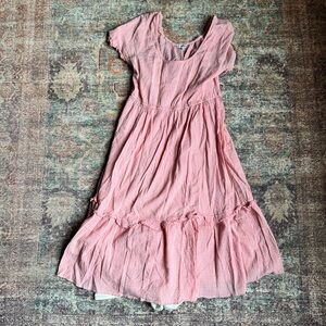 Madewell Pink Gingham Midi Dress, sz M